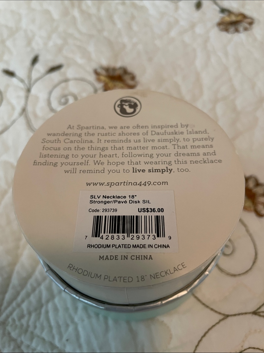Spartina 449 Silver Round Pendant Necklace - Picture 4 of 4